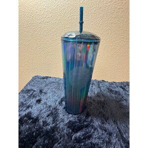 Starbucks Iridescent Acrylic Tumbler Straw 24 Oz Limited Edition Dome Lid New